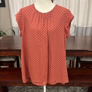 DR2 Swiss Dot Polka Dot Cap Sleeve Blouse